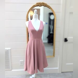 Dress the Population fit and flare dress, dusty rose, size S